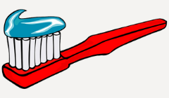 En tandborste med tandkräm.